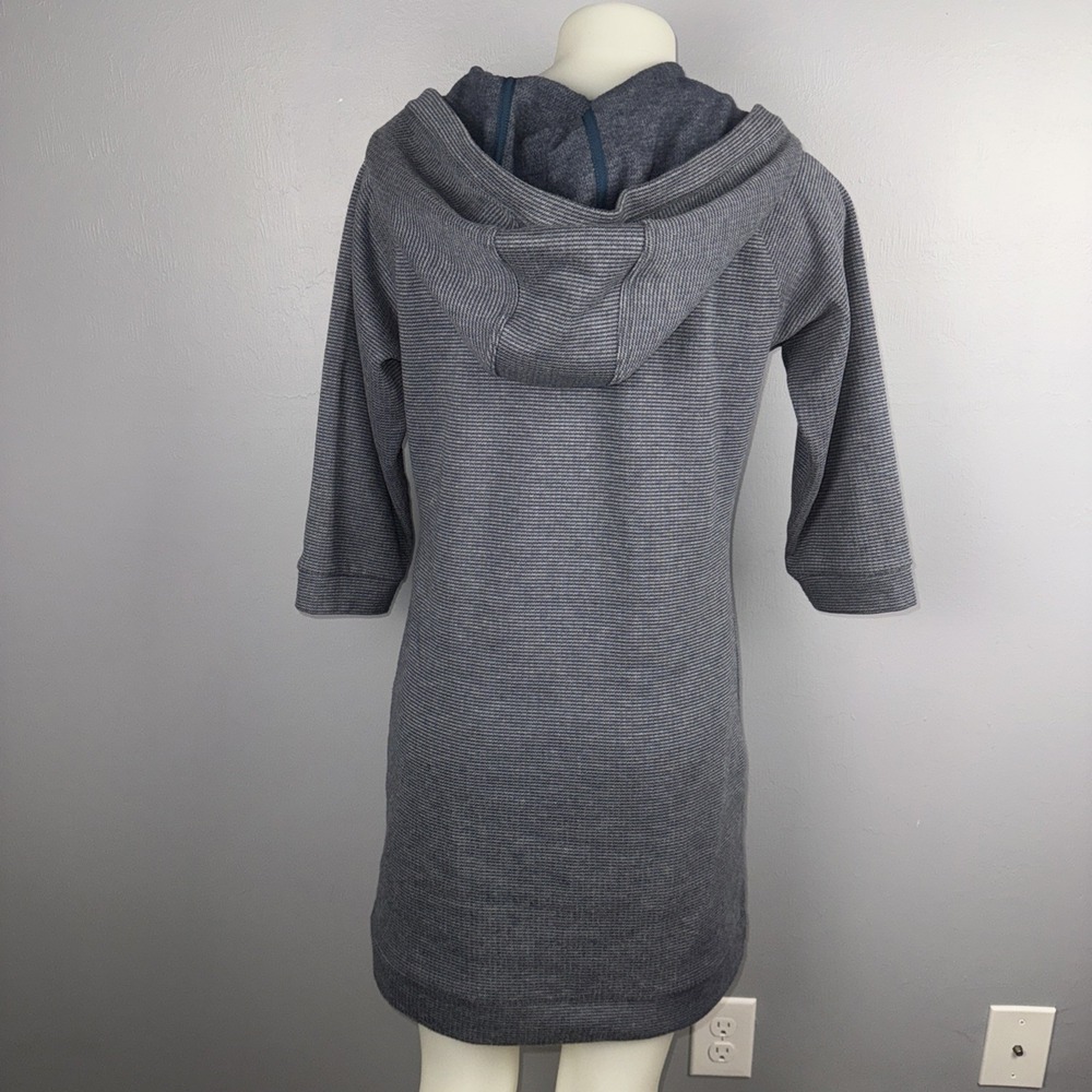 Mountain Hardwear Lampira Fleece Hooded Tunic Dress Women's M Blue Gray Grunge - Picture 3 of 9